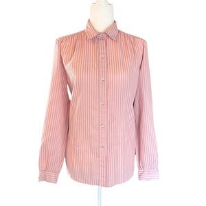 Levi Strauss Vintage Secretary Blouse Pink Semi Sheer No Size Tag
